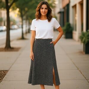 Vero Moda Gray Midi Skirt A-Line Casual